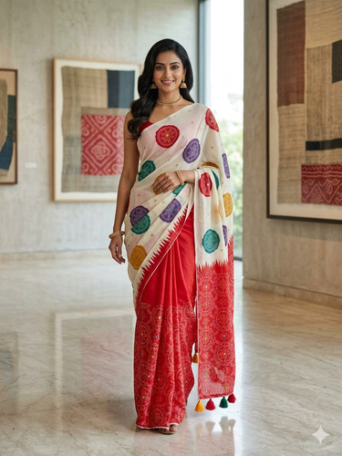 Pure georgette bandhani print - georgette,