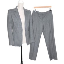 Ted Baker Grey Trouser Suit Womens Size 2  UK 10 Blazer Wool Smart  Business