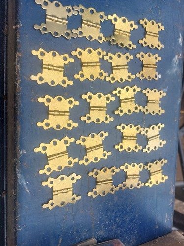 Brass plated butterfly hinges - plated,