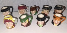 Artone mini toby jugs charles dickens oliver twist scrooge ect x9