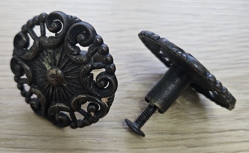 Pair antique ornate metal - pair,
