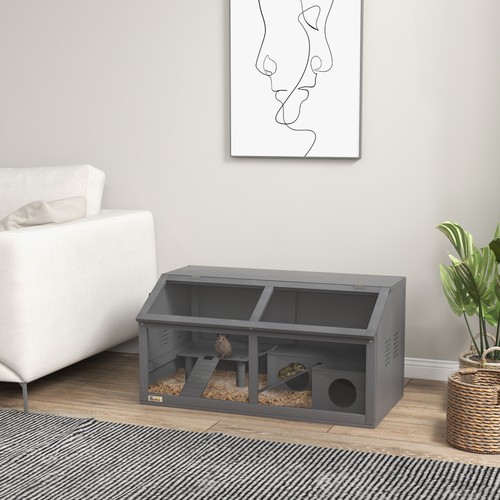 Pawhut wooden hamster - wooden, cage