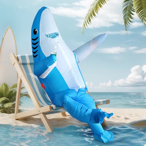 Inflatable funny shark costume - inflatable,