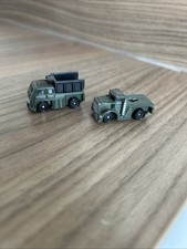 2 X Metal Micro Machine Army Trucks Vehicles Green