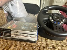 PlayStation 2 Steering Wheel With 4 Games