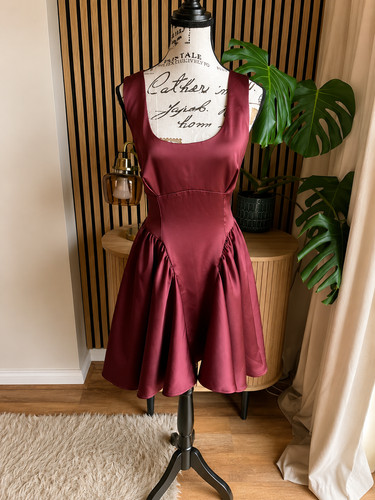 Primark burgundy satin corset - burgundy,