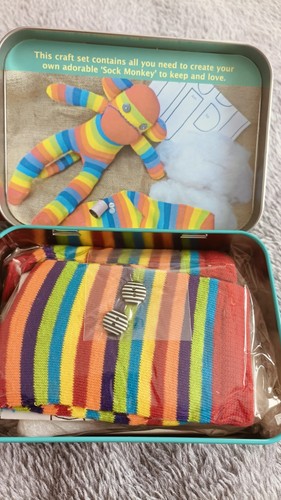Sock monkey tin new - in, .