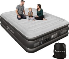 CHILLSUN Queen Size Raised Airbed Built-in Electric Pump 203x152x41cm Ex Display