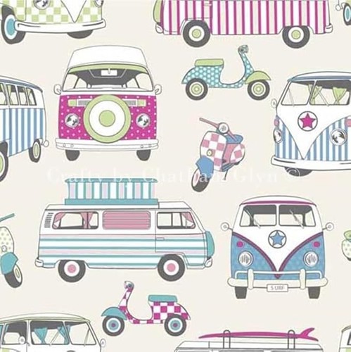 Happy campers scooter cotton - campers,