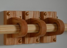 Wooden curtain pole - curtain, brackets