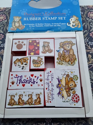 Bear theme rubber stamp set - bear,