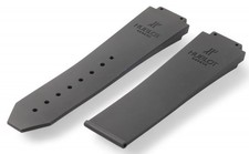 25mm Genuine HUBLOT Big Bang Black Smooth Rubber Watch Strap Band 25-22mm