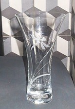 DIAMANTE CRYSTAL VASE - DRAGONFLY WITH SWAROWSKI CRYSTAL - TRUMPET SHAPE 18cm