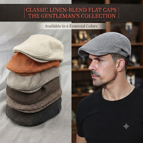 Men classic flat cap cotton - flat,