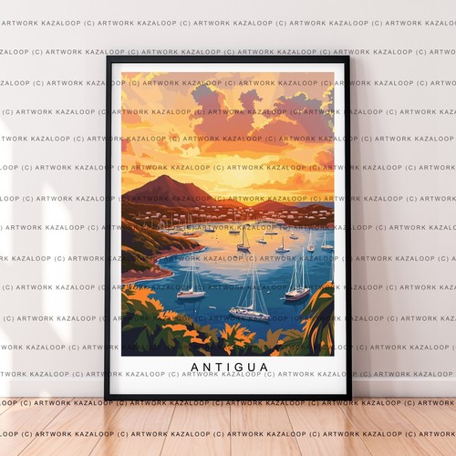 Antigua sunset illustration - sunset,