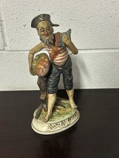 Lovely Circa 1960’s Vintage Italian Ceramic Capodimonte Figurine Of A Fisherman