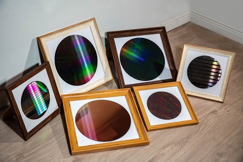 Framed silicon wafer display - wafer,