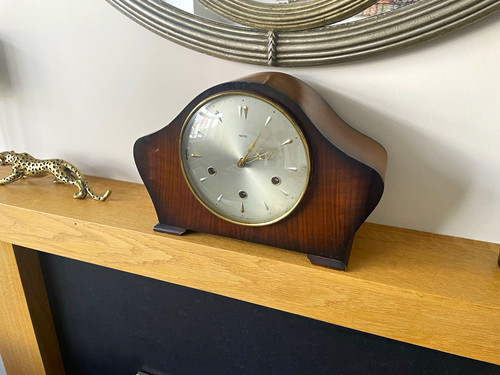 Smiths brown wooden mantel - smiths,