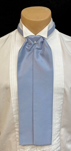 Men light blue ascot cravat - light,