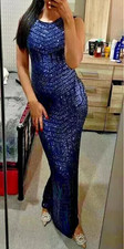 Quiz Size 10 Navy Blue Sequin