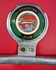 Triumph Roadster Club Original Bar Badge, Still On Bar Ref U134