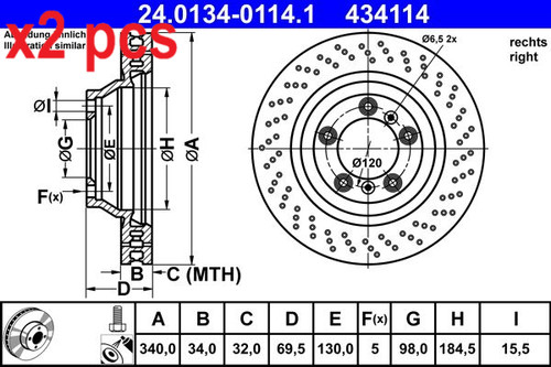 Pcs sides fits porsche - x2,