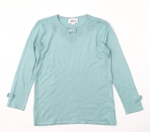 Afibel womens blue round neck - round,