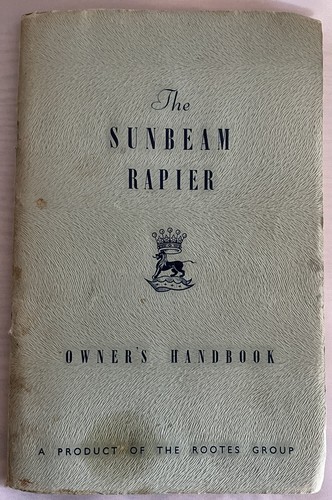 Sunbeam rapier owners manual - sunbeam,