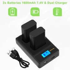 2x 7.4V NP-FW50 Battery & Charger for Sony a3000 a5000 A6000 A6500 NEX-5 A35 A37