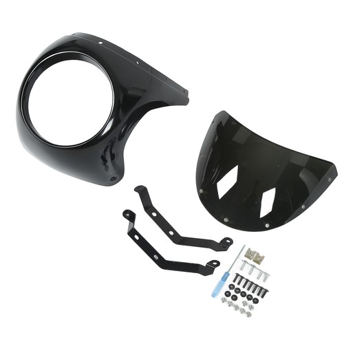 Glossy black 7in motorcycle - black,