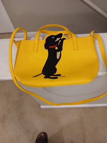 Dachshund yellow tote bag with - bag,