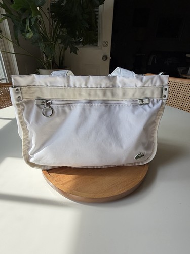 Lacoste white tote bag - lacoste,