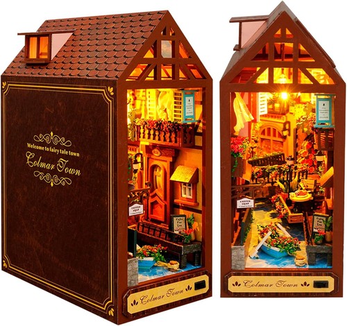 Book nook kit diy bookend - book,