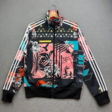 Adidas X Farm Rio Jacket Women UK 16 BRAZIL Floral Abstract Full Zip Originals