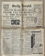 Original Daily Herald 28th September 1939 Newspaper Continuing Battle of WWIl