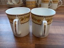 Vintage Fine Bone China Coffee Cups Elizabethan Garland Hand Decorated Set of 2