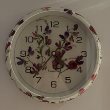 Emma Bridgewater Inspired Sweet Pea Design Decorated Wall Clock