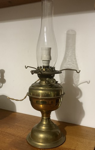 Vintage brass oil - lamp, with