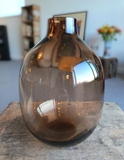 Polish Art Glass Brown Amber Vase