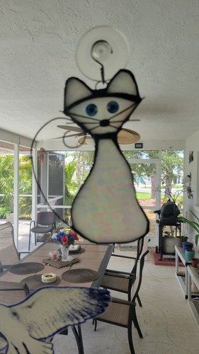 Stained glass cat sun - stained, catcher