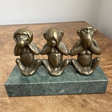 Vintage Brass Bronze 3 Wise
