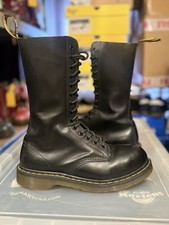 Dr. Martens 1914 Black Leather Boots 14 Hole Eyes steel toe cap UK SIZE 6
