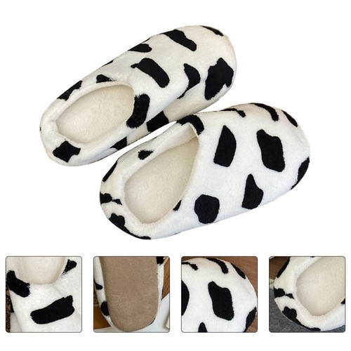 Pair cow pattern slippers - 1,
