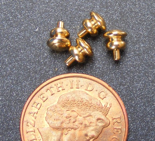Dolls house brass door knobs - house,