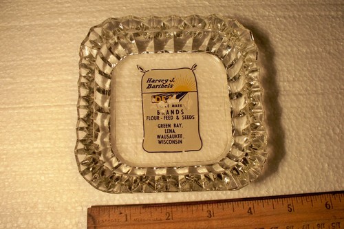 Vtg glass ashtray - ashtray, harvey