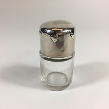 Antique 1900 Liberty & Co Solid Silver Topped Cymric Glass Dressing Table Jar