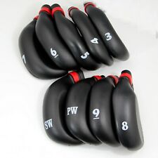A Set of (9 pcs) Rubber Golf Iron Clubs Club Head Cover Case Protection 3-SW