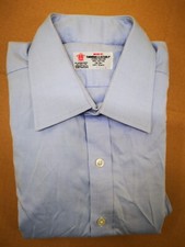 Turnbull Asser Bespoke blue Shirt 15 classic fit  double french cuffs England