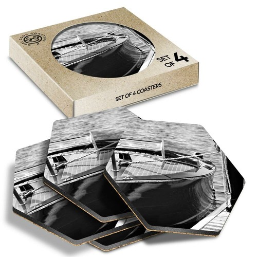 Hexagon coasters bw - hexagon,