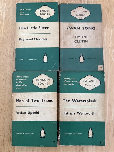 Green penguin crime books - green,